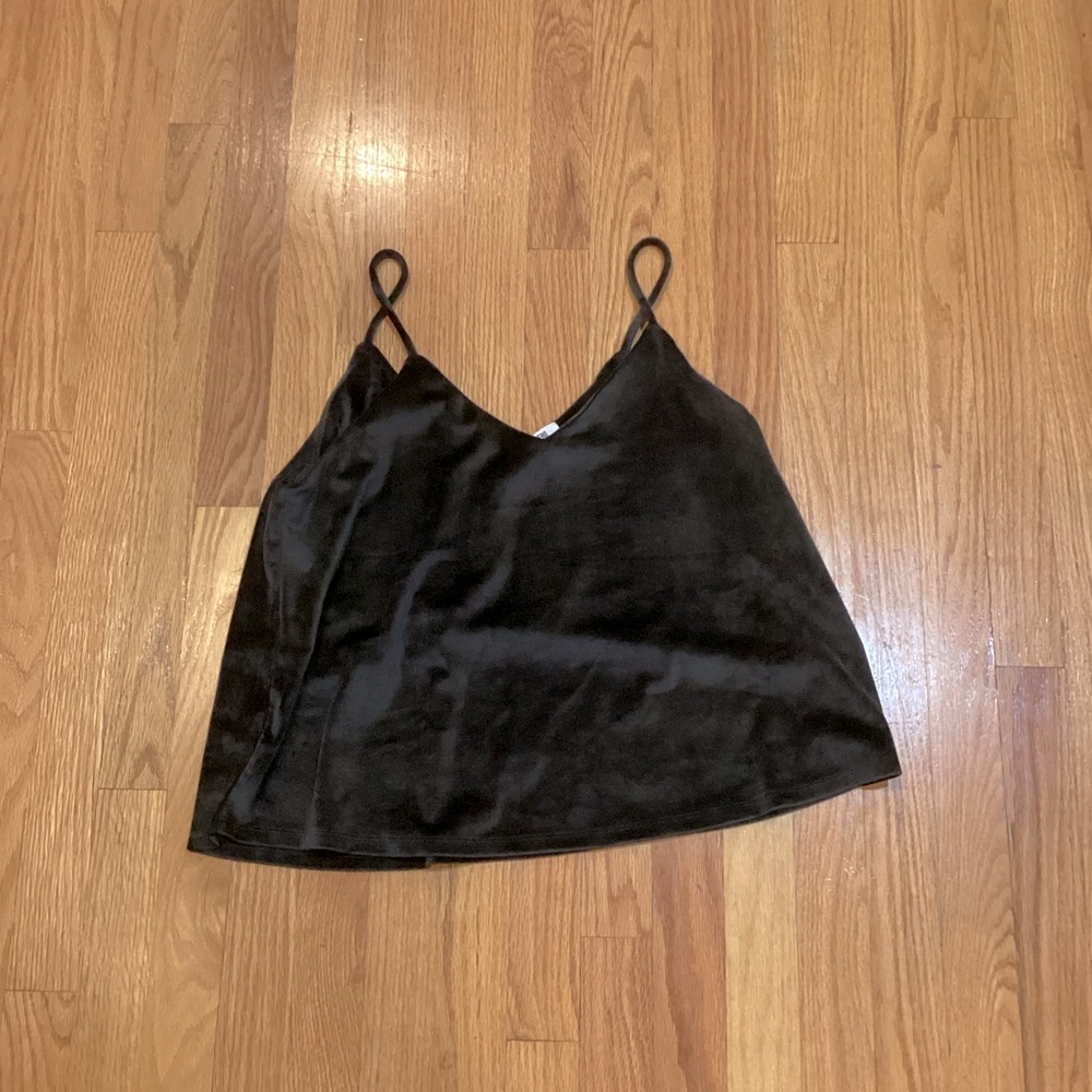 Black velvet tank top